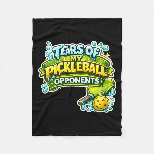 Women's funny player pickle ball tears of fleece blanket (Front)