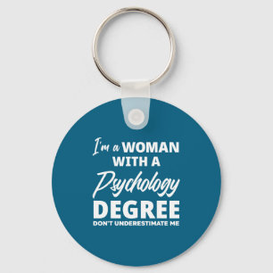Womens funny psychology degree graduation key ring
