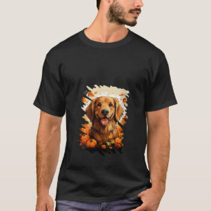 Womens Funny Pumpkin Witch Hat Golden Retriever Do T-Shirt