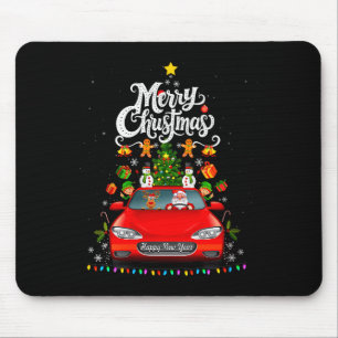 Womens Funny Santa Driving Wagon Red Truck Christm Mouse Pad