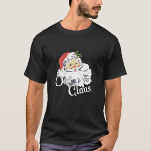 Womens Funny Santa Omi Claus Snowflake Leopard Chr T-Shirt