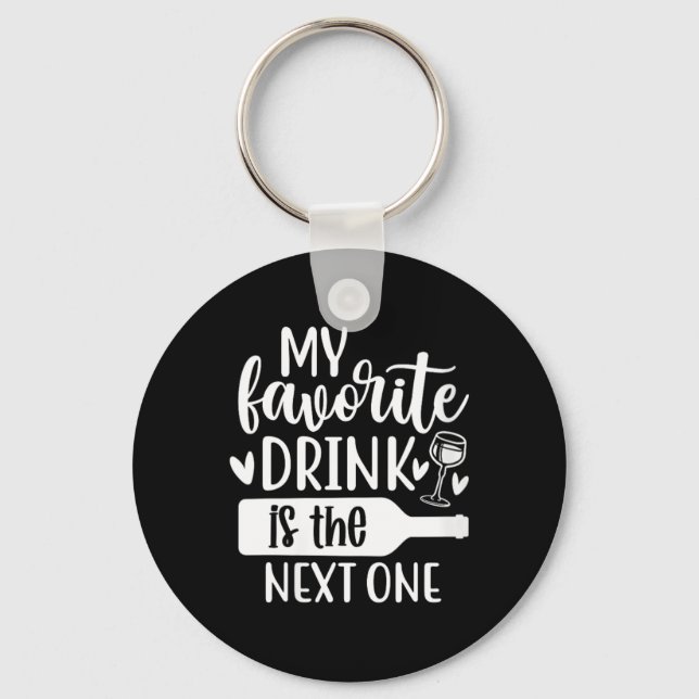 Womens Funny Sarcastic Drinking Alcohol Offensive Key Ring (Front)
