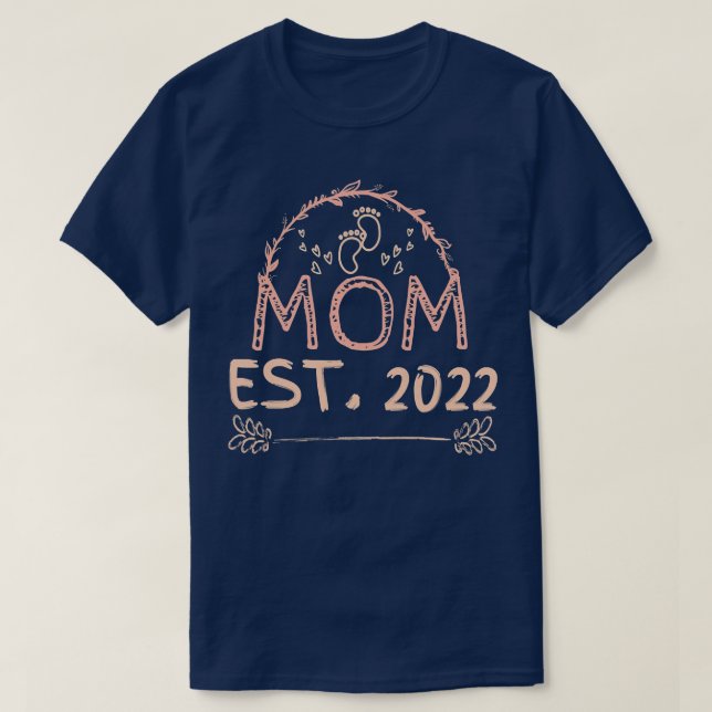 Womens Funny Sayings for New Mom Est 2021 Pregnanc T-Shirt (Design Front)
