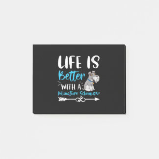Womens Funny Schnauzer Life Is Better With Minia Post-it Notes