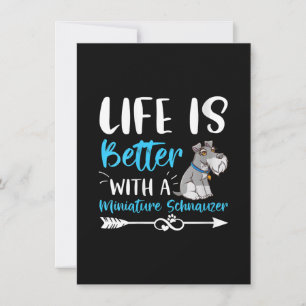Womens Funny Schnauzer Life Is Better With Minia Thank You Card