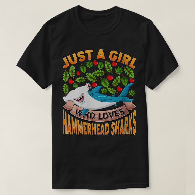 Womens Funny Shark Lover Just A Girl Who Loves Ham T-Shirt (Design Front)