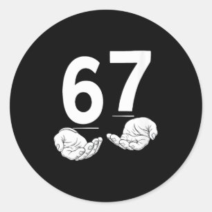 Womens Funny Six Seven 6 7 Meme Gen Alpha Slang 6  Classic Round Sticker