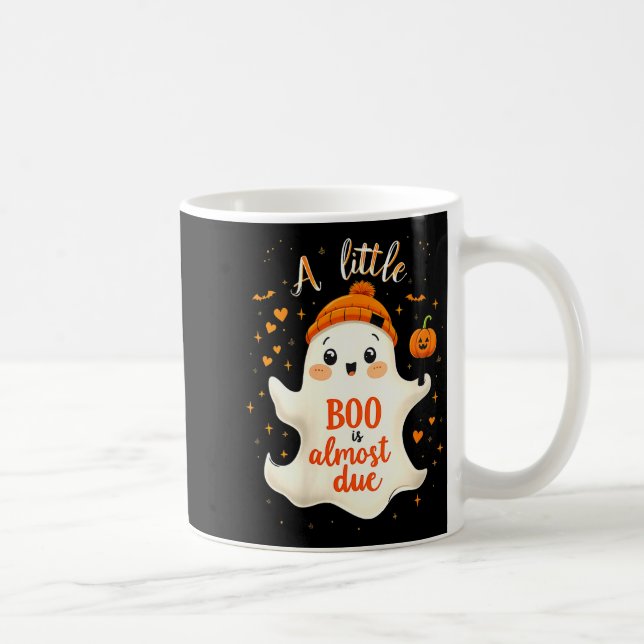 Womens Funny Soky Pregnancy A Little Boo Is Almost Coffee Mug (Right)