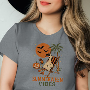 Women's Funny Summerween Vibes Goose T-Shirt