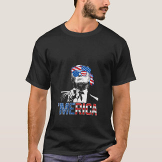 Womens Funny Trump 4th Of July Merica American Fla T-Shirt