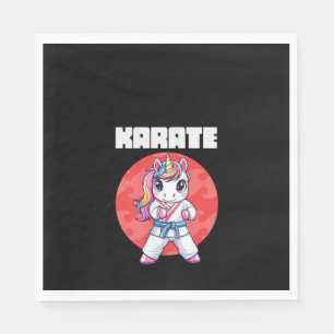 Womens Funny Unicorn Karate Girl Karate Martial Ar Napkin