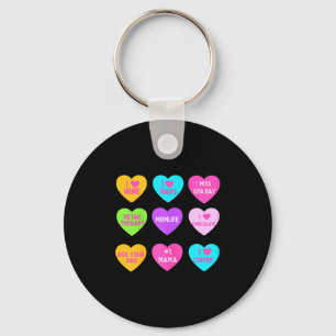 Womens Funny Valentine Conversation Hearts For Mom Key Ring