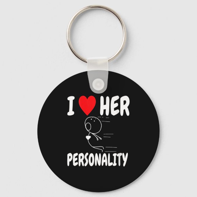 Women's Funny Valentine's Day Couple Matching I Lo Key Ring (Front)