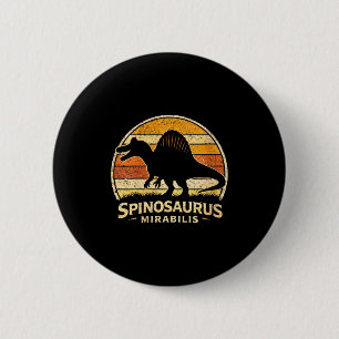 Women's funny vintage spinosaurus dinosaur 6 cm round badge