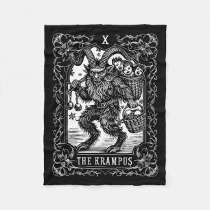Womens Funny Vintage The Krampus Tarot Card Gothic Fleece Blanket