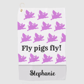 Women's Funny "When Pigs Fly"  Golf Towel