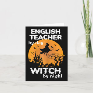 Womens Funny Women English Teacher Halloween Costu Card