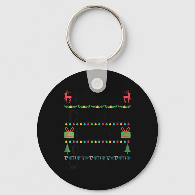 Womens Funny Xmas Too Hot Ugly Christmas Sweaters  Key Ring (Front)