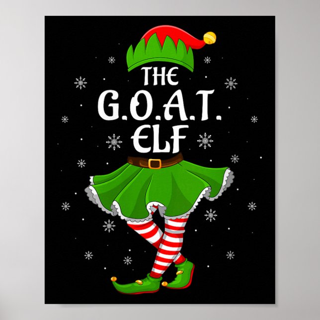 Womens G.o.a.t Elf Christmas Family Girls Women El Poster (Front)