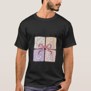 Womens Gaga Flowers Coquette Bow Cute Mum Grandma T-Shirt
