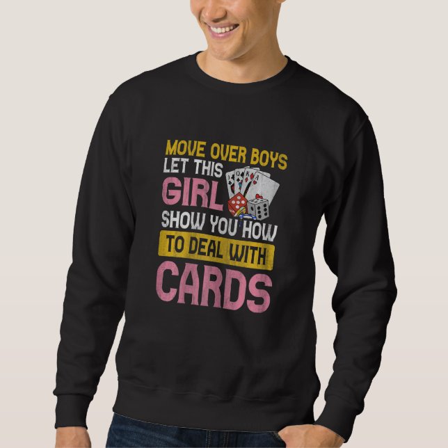Womens Gambling Card Dealer Poker for a Casino Dea Sweatshirt (Front)