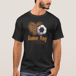 Womens Game Day Vibes Women Mum Bleached Leopard H T-Shirt