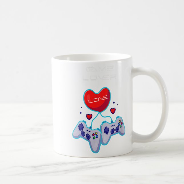 Womens Gamer Couple Love Gamepad Heart Humour Them Coffee Mug (Right)