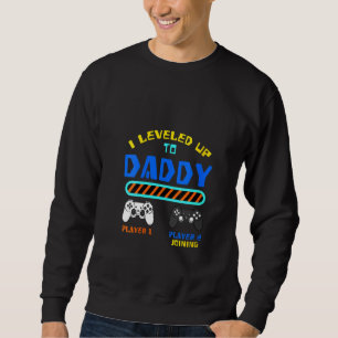 Womens Gamer Dad Player Game Console I Levelled Up Sweatshirt