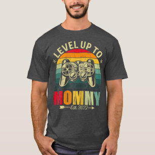 Womens Gamer Mum Pregnancy Announcement Level Up T T-Shirt