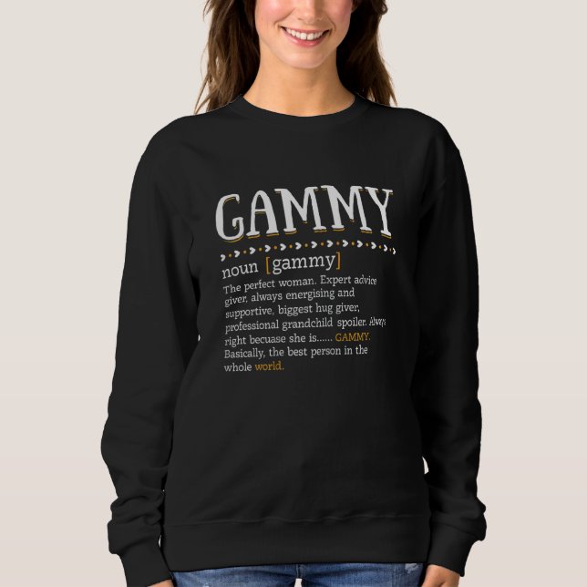 Womens  Gammy Definition Cute Mum Grandma Motheru2 Sweatshirt (Front)