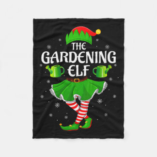 Womens Gardening Elf Christmas Family Girls Women  Fleece Blanket