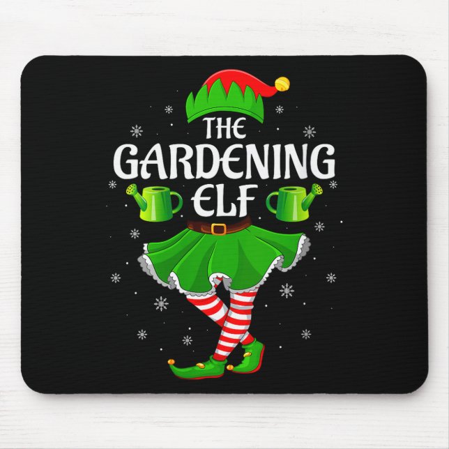 Womens Gardening Elf Christmas Family Girls Women  Mouse Pad (Front)