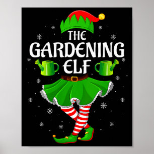Womens Gardening Elf Christmas Family Girls Women  Poster