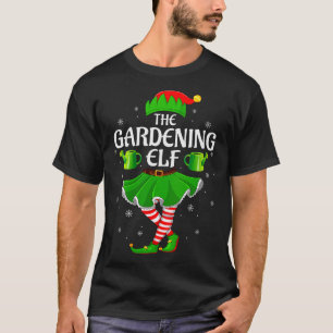 Womens Gardening Elf Christmas Family Girls Women T-Shirt