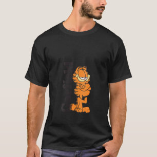 Womens Garfield Leaning Against Logo Cartoon Cat V T-Shirt