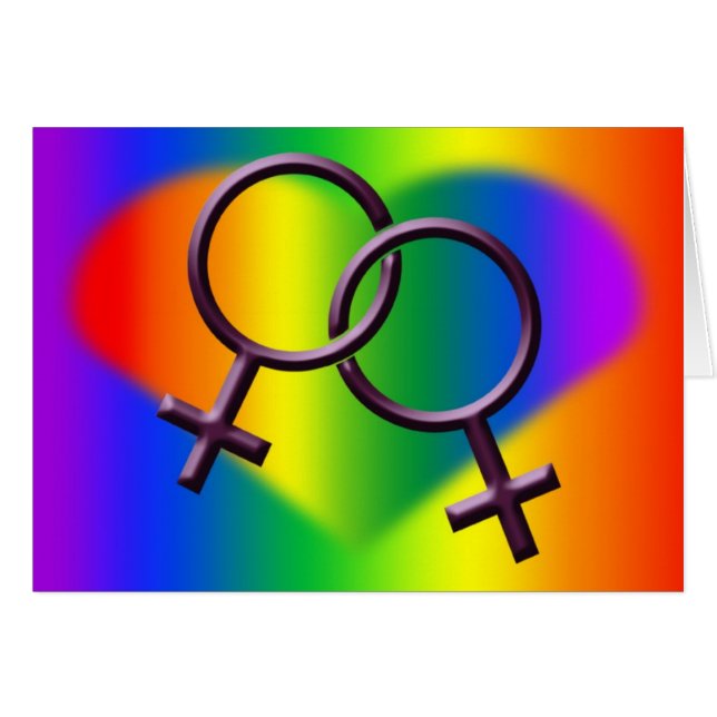 Women's Gay Pride Cards Rainbow Love Cards (Front Horizontal)