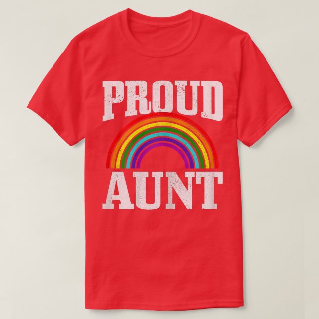 Womens Gay Pride Proud Aunt LGBTQ Rainbow Flag Gay T-Shirt (Design Front)
