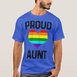 Womens Gay Pride Proud Aunt LGBTQ Rainbow Flag Que T-Shirt