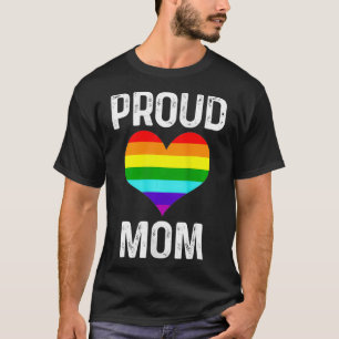 Womens Gay Pride Proud Mum Parent LGBTQ Rainbow Fl T-Shirt