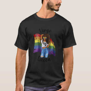 Womens Gay Virgo Queen Afro Black Woman September T-Shirt