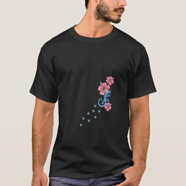 Womens Gecko Lucky Charm Lizard Salamander Aloha H T-Shirt (Front)