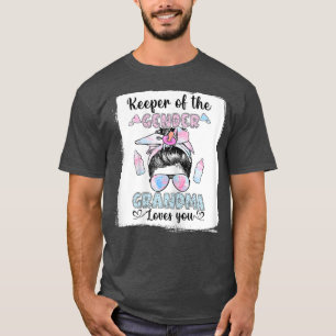 Womens Gender Reveal Keeper of the Gender Grandma T-Shirt