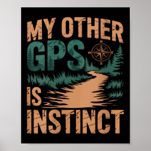 Womens Geocaching Hiking Funny V-neck Poster
