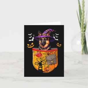 Womens German Shepherd As Witch In Pocket Card