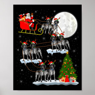 Womens German Shorthaired Inter Dog Christmas Sant Poster