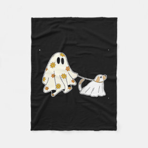Womens Ghost Dog Dog Lovers Halloween V-Neck Fleece Blanket