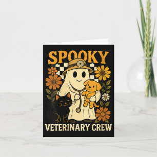 Womens Ghost Holding Black Cat Dog Veterinarian Card