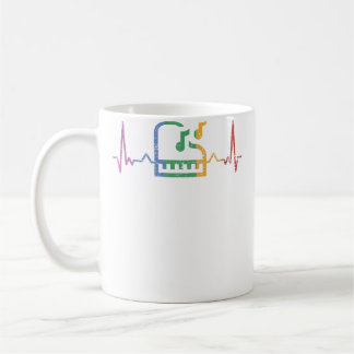 Womens Gift For Piano Players Heartbeat Piano Coffee Mug