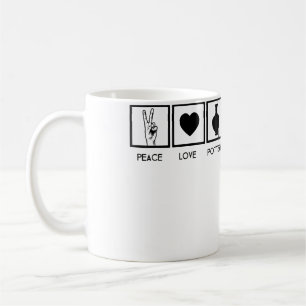 Womens Gift For Potters Clay Artists Peace Love P Coffee Mug