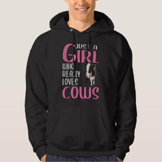 Womens Gift Just A Girl Who Really Loves Cows Hoodie